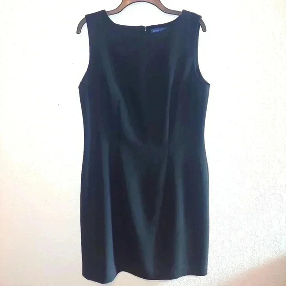 Karen Scott Sz 14 Black Sleeveless Knee-Length Fully Lined Classic Sheath Dress - Picture 1 of 5